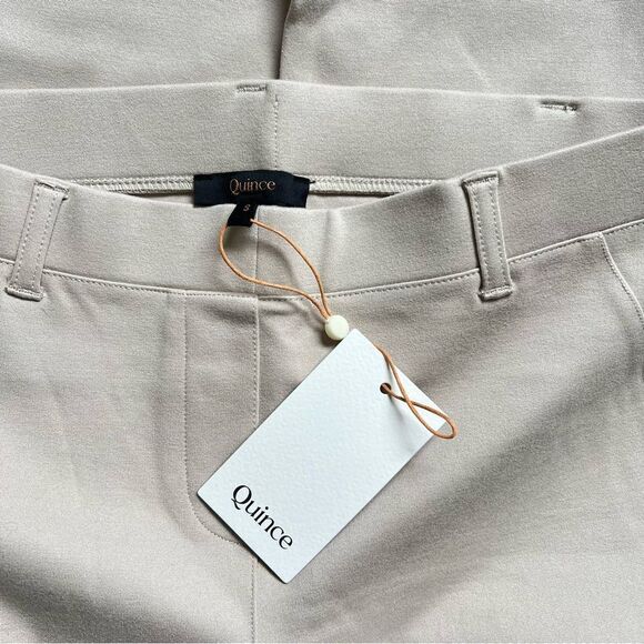 Quince Ultra Stretch Ponte Straight Leg Ankle Pants NEW Size S / 26 Cream - Picture 8 of 10
